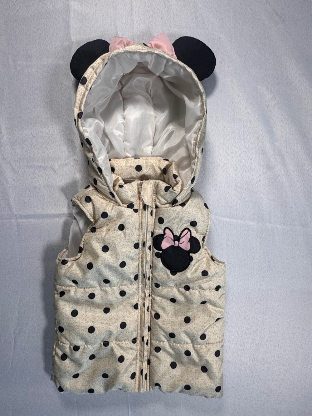 Disney Minnie Mouse Puffer Vest Hooded w/ Ears 2T